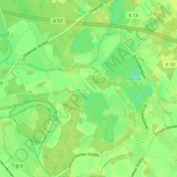 Vorselaer topographic map, elevation, terrain