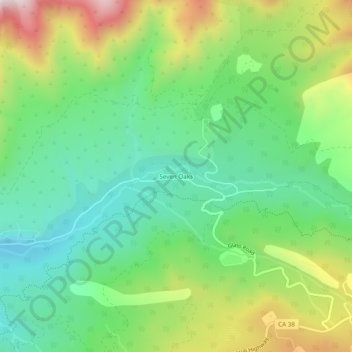 Seven Oaks topographic map, elevation, terrain
