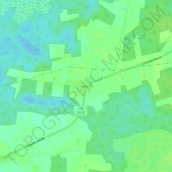 Zapato topographic map, elevation, terrain