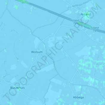 Vijfhuis topographic map, elevation, terrain