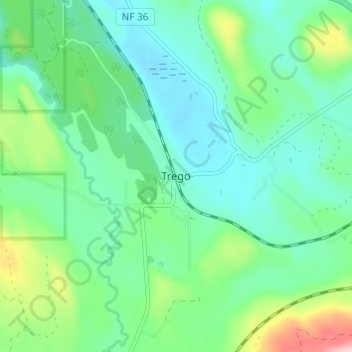 Trego topographic map, elevation, terrain