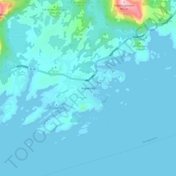 Kabelvåg topographic map, elevation, terrain
