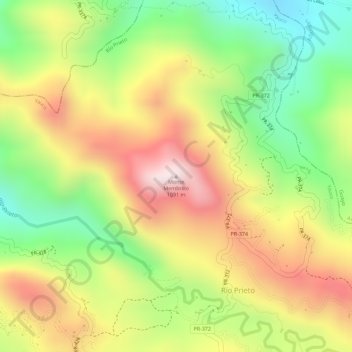 Monte Membrillo topographic map, elevation, terrain