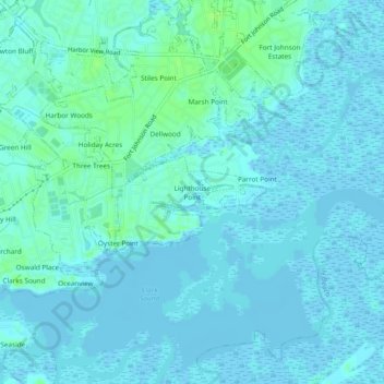 Lighthouse Point topographic map, elevation, terrain