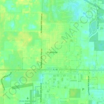 Ocala Ridge topographic map, elevation, terrain