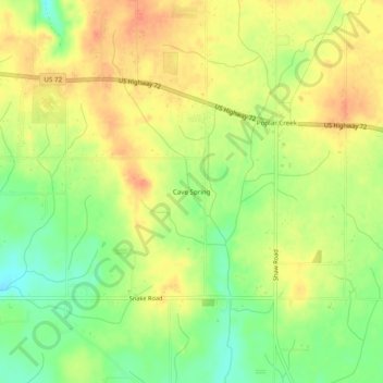 Cave Spring topographic map, elevation, terrain