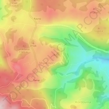 Plani topographic map, elevation, terrain