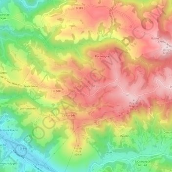 La Bessenoits topographic map, elevation, terrain