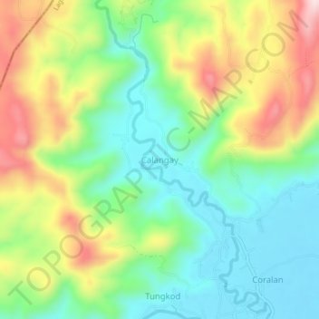 Calangay topographic map, elevation, terrain