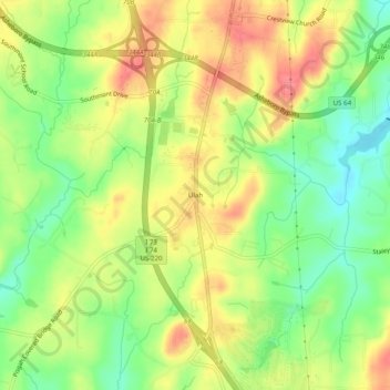 Ulah topographic map, elevation, terrain