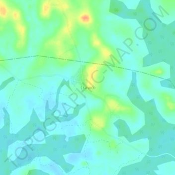Irawo topographic map, elevation, terrain