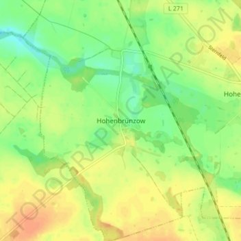 Hohenbrünzow topographic map, elevation, terrain