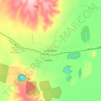 Lime Acres topographic map, elevation, terrain