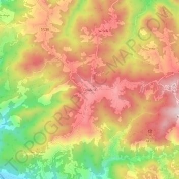 Cimaferle topographic map, elevation, terrain
