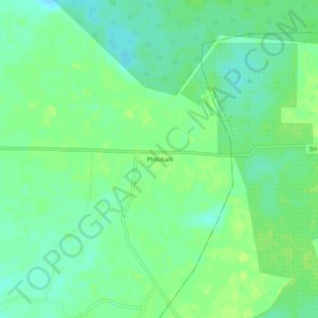 Philobari topographic map, elevation, terrain