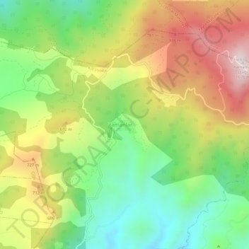 Yamanlar topographic map, elevation, terrain