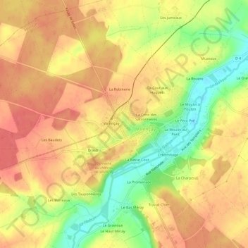 Le Champ Bourgoin topographic map, elevation, terrain