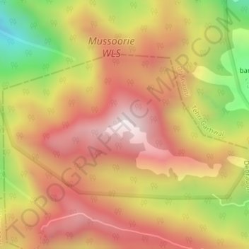 Benog Tibba topographic map, elevation, terrain