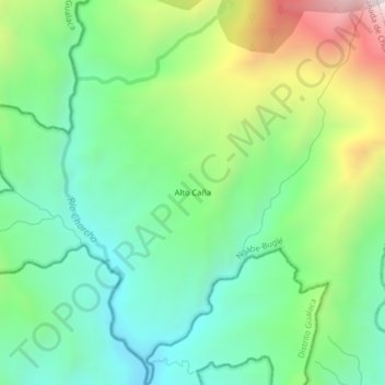 Alto Caña topographic map, elevation, terrain