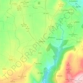 Pesaduira topographic map, elevation, terrain