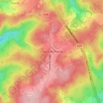 Chene-Al-Pierre topographic map, elevation, terrain