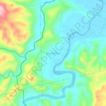 San Simon topographic map, elevation, terrain