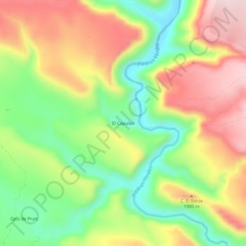 El Capulan topographic map, elevation, terrain