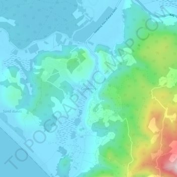 Gelemiş topographic map, elevation, terrain