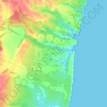 Cala Murada topographic map, elevation, terrain