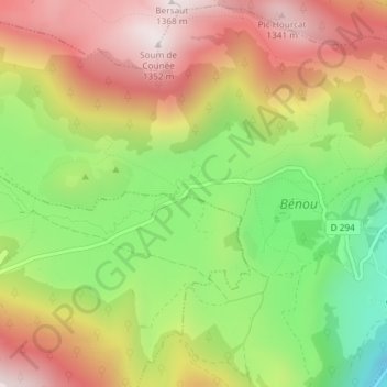 Plateau du Bénou topographic map, elevation, terrain