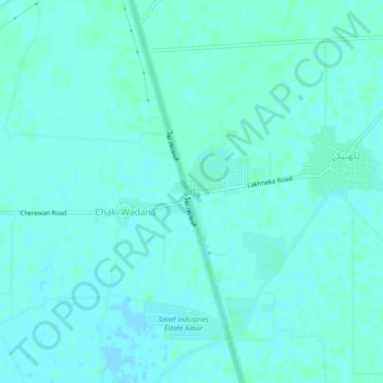Wadana topographic map, elevation, terrain