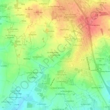 Le Bas-Plessix topographic map, elevation, terrain