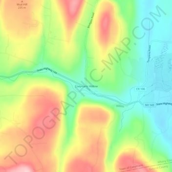 Coeymans Hollow topographic map, elevation, terrain