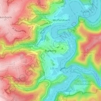 Rurberg topographic map, elevation, terrain