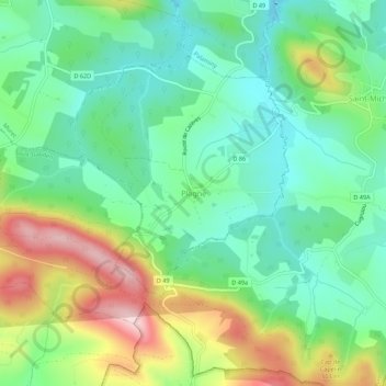 Plagne topographic map, elevation, terrain