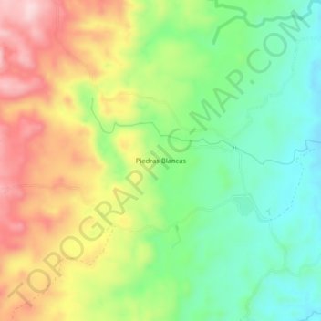Piedras Blancas topographic map, elevation, terrain