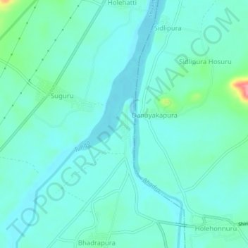 Kudli topographic map, elevation, terrain