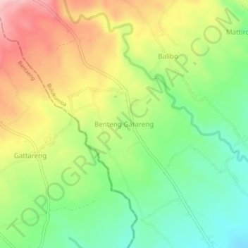Benteng Gatareng topographic map, elevation, terrain
