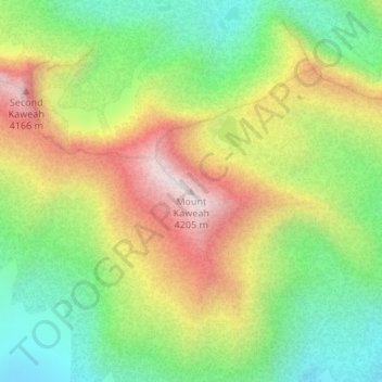 Mount Kaweah topographic map, elevation, terrain