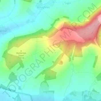 Adsdean Down topographic map, elevation, terrain