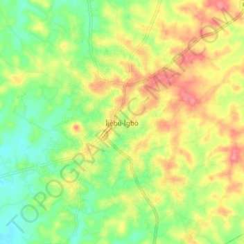 Ijebu-Igbo topographic map, elevation, terrain