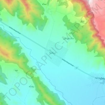 Shkarta topographic map, elevation, terrain