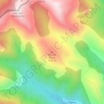 Alto da Fiosa topographic map, elevation, terrain