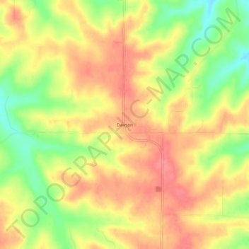 Dawson topographic map, elevation, terrain