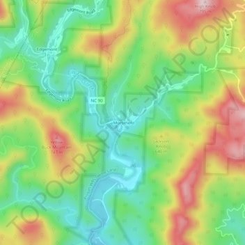 Mortimer topographic map, elevation, terrain