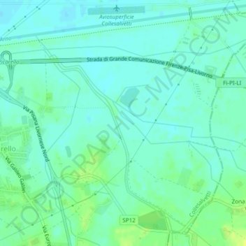 Grecciano topographic map, elevation, terrain