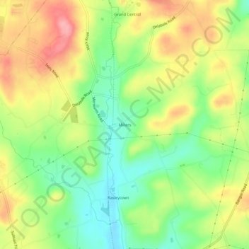 Millers topographic map, elevation, terrain