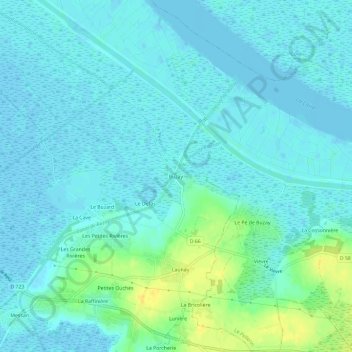 Buzay topographic map, elevation, terrain