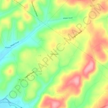 Hillsview topographic map, elevation, terrain