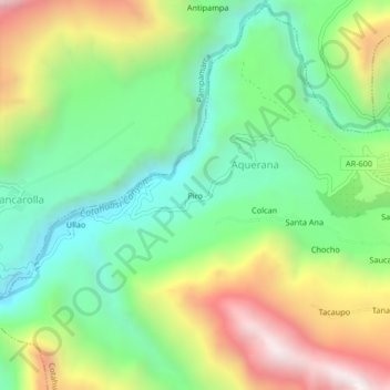 Piro topographic map, elevation, terrain